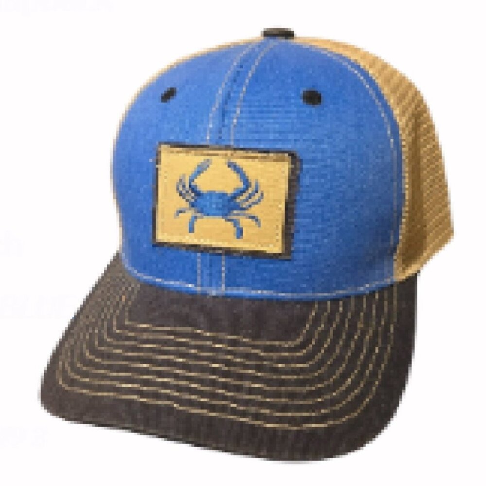 Crab Patch Mesh Blue Snapback Cap Hat NEW Fast Ship
